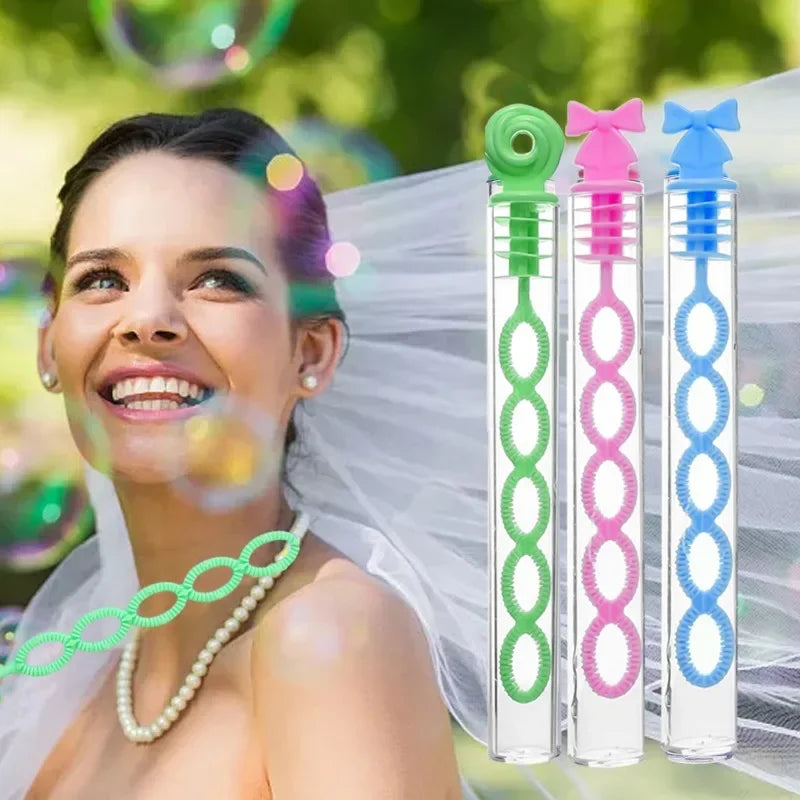 100/10PCS Colorful Bubble Soap Bottles 5 Holes Wand Tube Bubble Empty Soap Bottles Tube Wedding Gifts Birthday Party Decoration Zpaxo