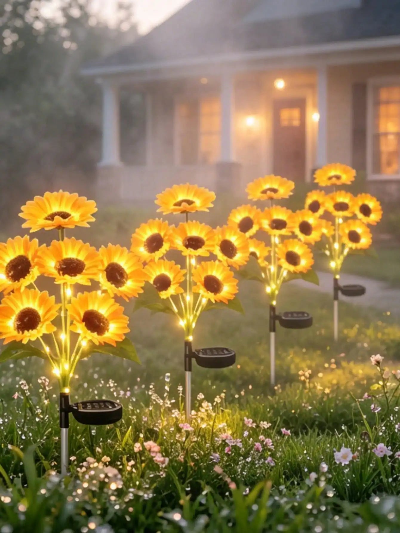 Six-headed Sunflower Solar Light Patio Holiday Party Garden