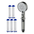 5-Mode Filtered Shower Head Pressure Adjustable Sprayer 5 Filters