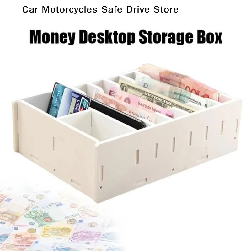 CM6 8 Grid PVC Organizing Shelf Durable Drawer Cashier Change Box