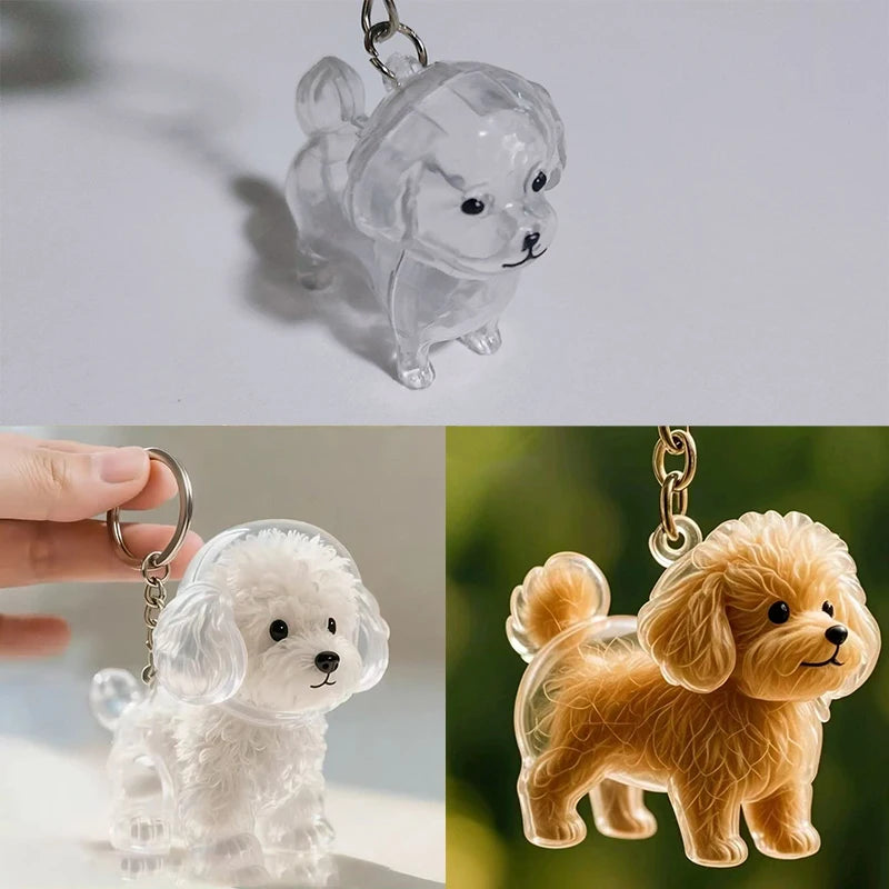 Dog Hair Storage Pendant Keychain Transparent Cat Fur Keepsake