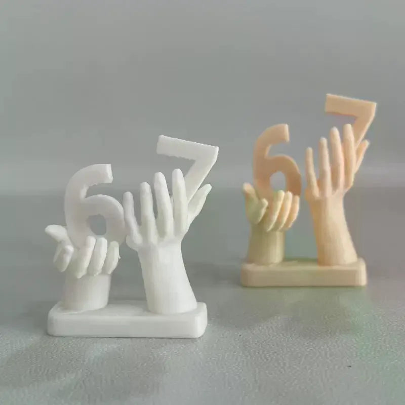 3D Printed Figurine Holding Digital Italian Brain Rot Math 67 Funny Zpaxo