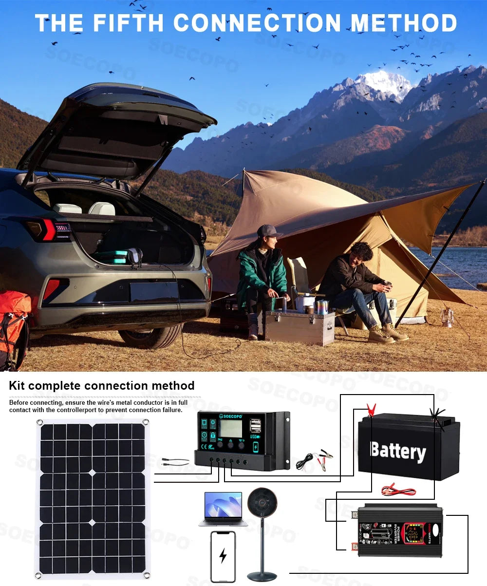 6000W Solar Generator 500W Panel 12V DC to 220V110V Inverter 100A Controller Off-Grid System for RV Camping CE RoHS Zpaxo