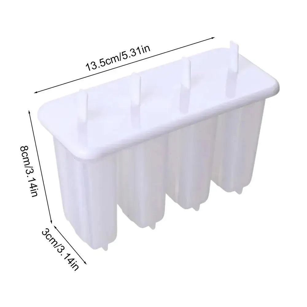 4-Cavity Popsicles Mold With Lid Home Made Homemade Mung Bean Popsicles Homemade Ice Cream Cubes Tray DIY Ice Cream Molds Zpaxo M
