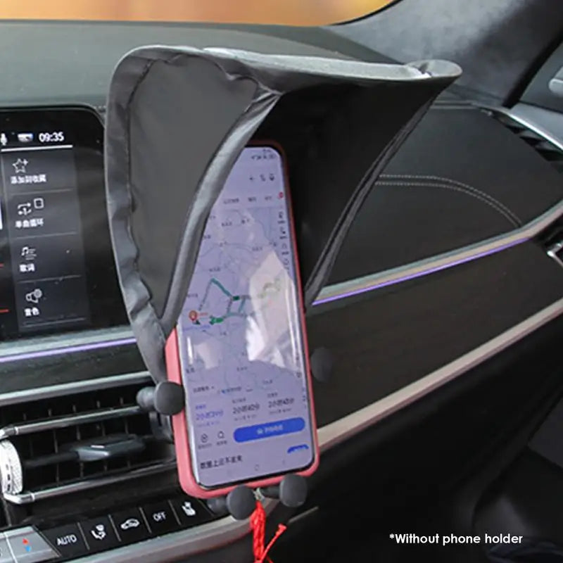 Car Mobile Phone Sunscreen Foldable Not Hot Stuck Screen Non-reflective Free Of Installation Mobile Navigation Sunshade amabilis Zpaxo
