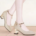 Trend Women Wedding Heel Shoes Luxury Elegant Spring Ankle Strap Zpaxo champagne 40