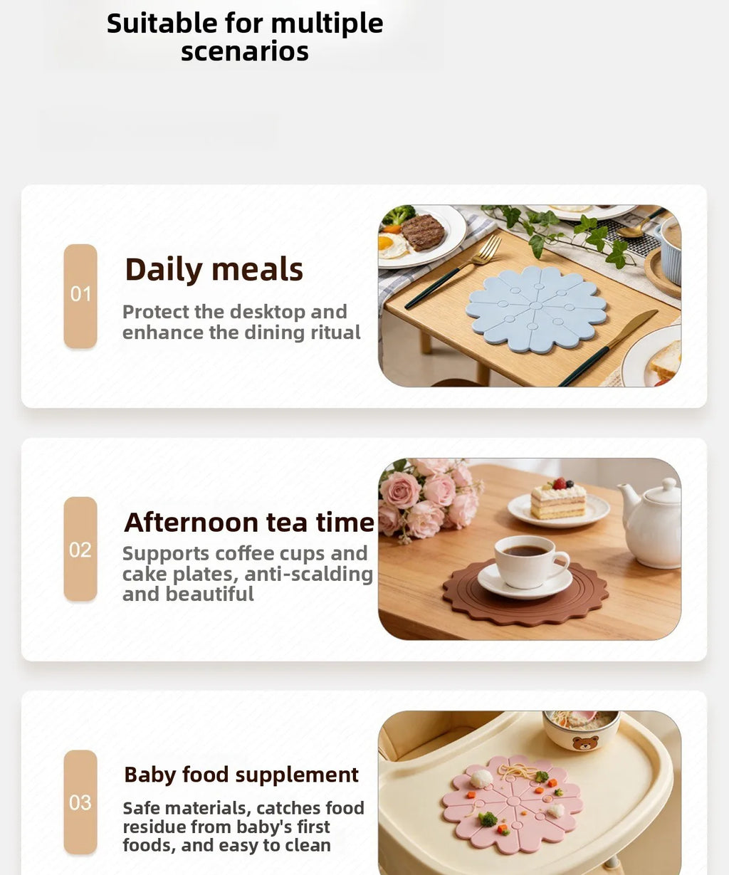 Silicone tea cup mat bowl mat dining table insulation mat home dining mat high-end and heat-resistant sand pot mat Zpaxo