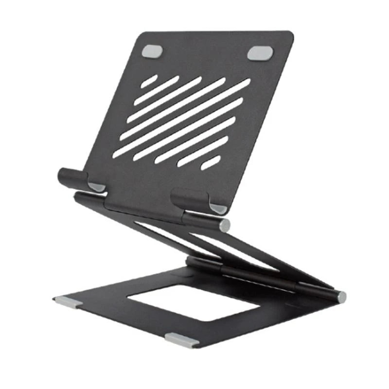 652F Adjustable Folding Laptop Stand Tablet Riser Cooling Bracket Zpaxo Black CN