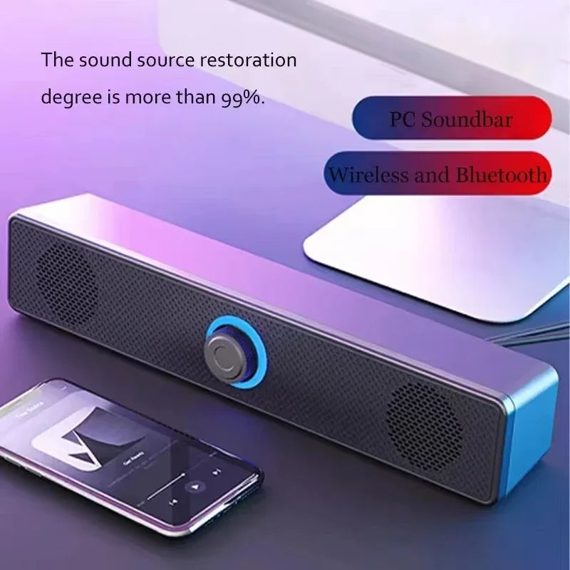 Wired USB Bluetooth Computer Speaker Stereo Subwoofer Soundbar 3D Home Surround Speakers for PC Music Player Wired Loudspeaker Zpaxo