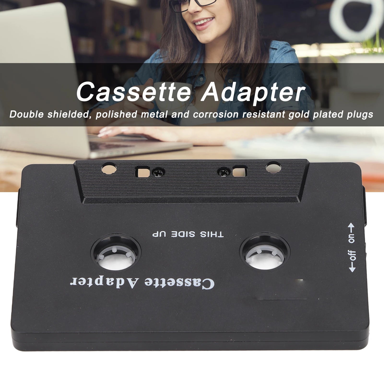 Bluetooth Cassette Adapter Noise Reduction Stereo Fidelity Tape Aux