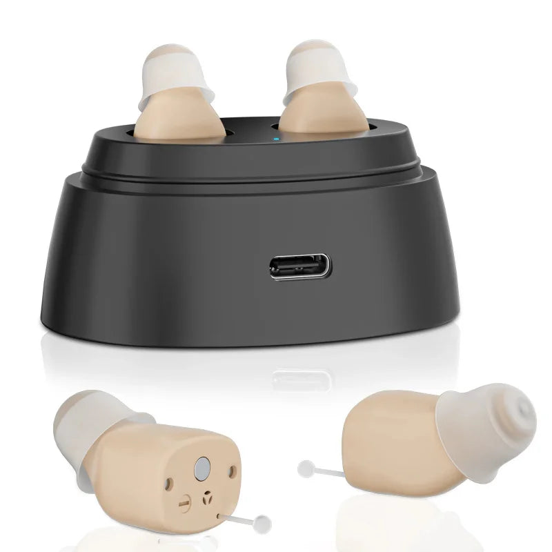 Rechargeable Hearing Amplifiers Earbuds Intelligent Noise Reduction