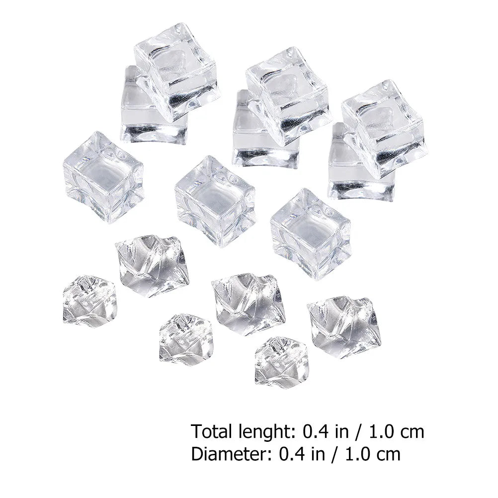 Clear Acrylic Ice Cubes Realistic Fake Food Styling Beverage Display