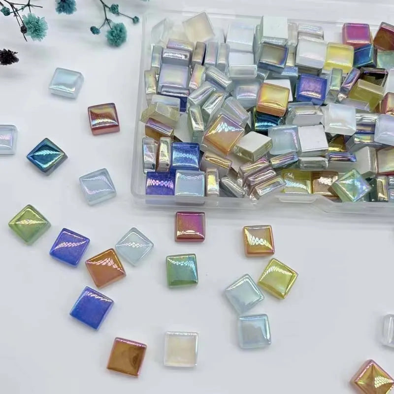150-Piece Square Glass Mosaic Tiles – Crystal DIY & Decor Glass Mosaic Tiles Zpaxo