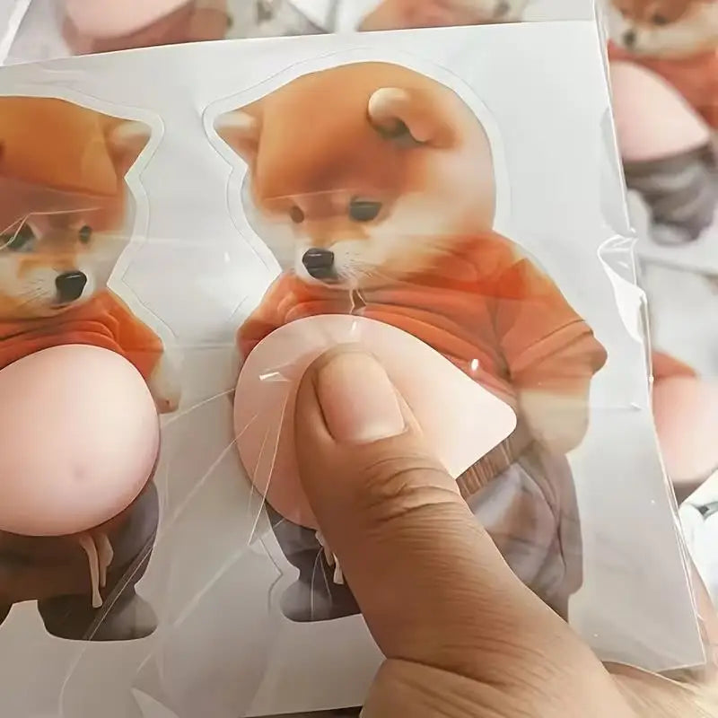2-Pack 3D Shiba Inu Stickers, Self-Adhesive Decals for Phone, Laptop, Car, Gift for Pet Lovers Zpaxo