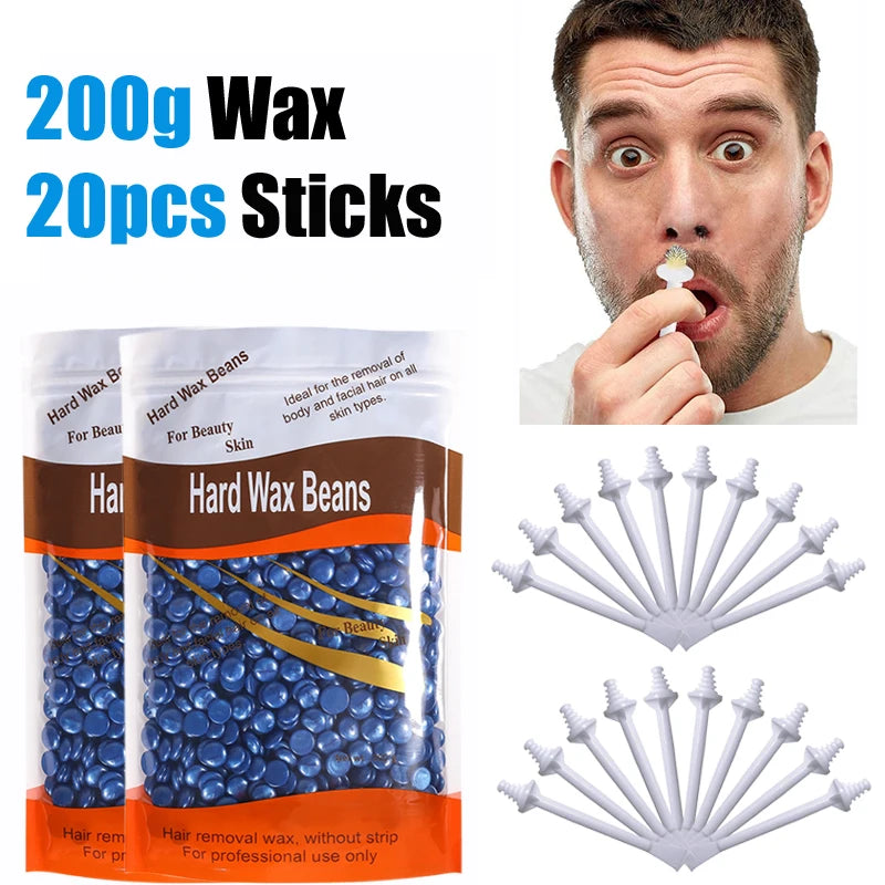 100-Pack Nose Wax Sticks – Painless Hair Removal Kit Unisex Nose Wax Kit Zpaxo 200gChamom-Stick20P