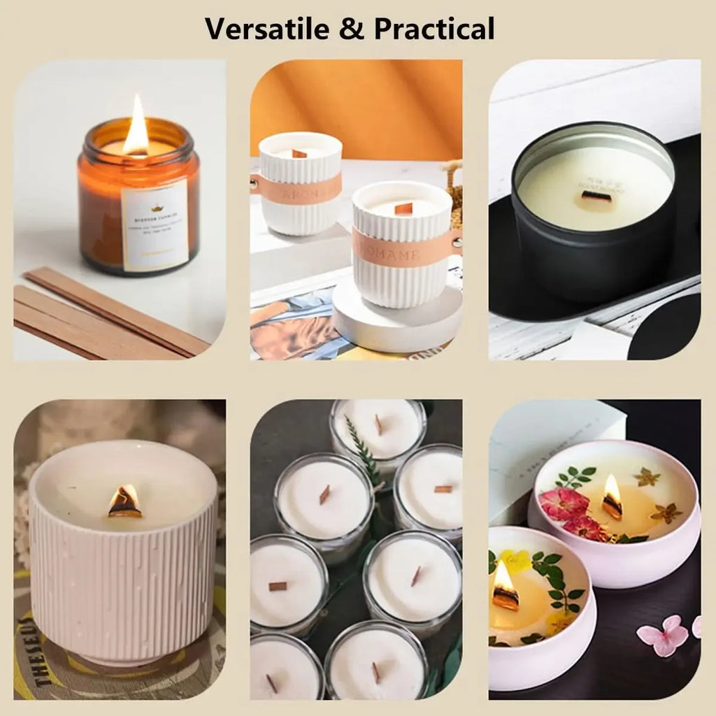 Handmade Soy Wax Candles Wooden Wicks DIY Aromatic Single Wick Design