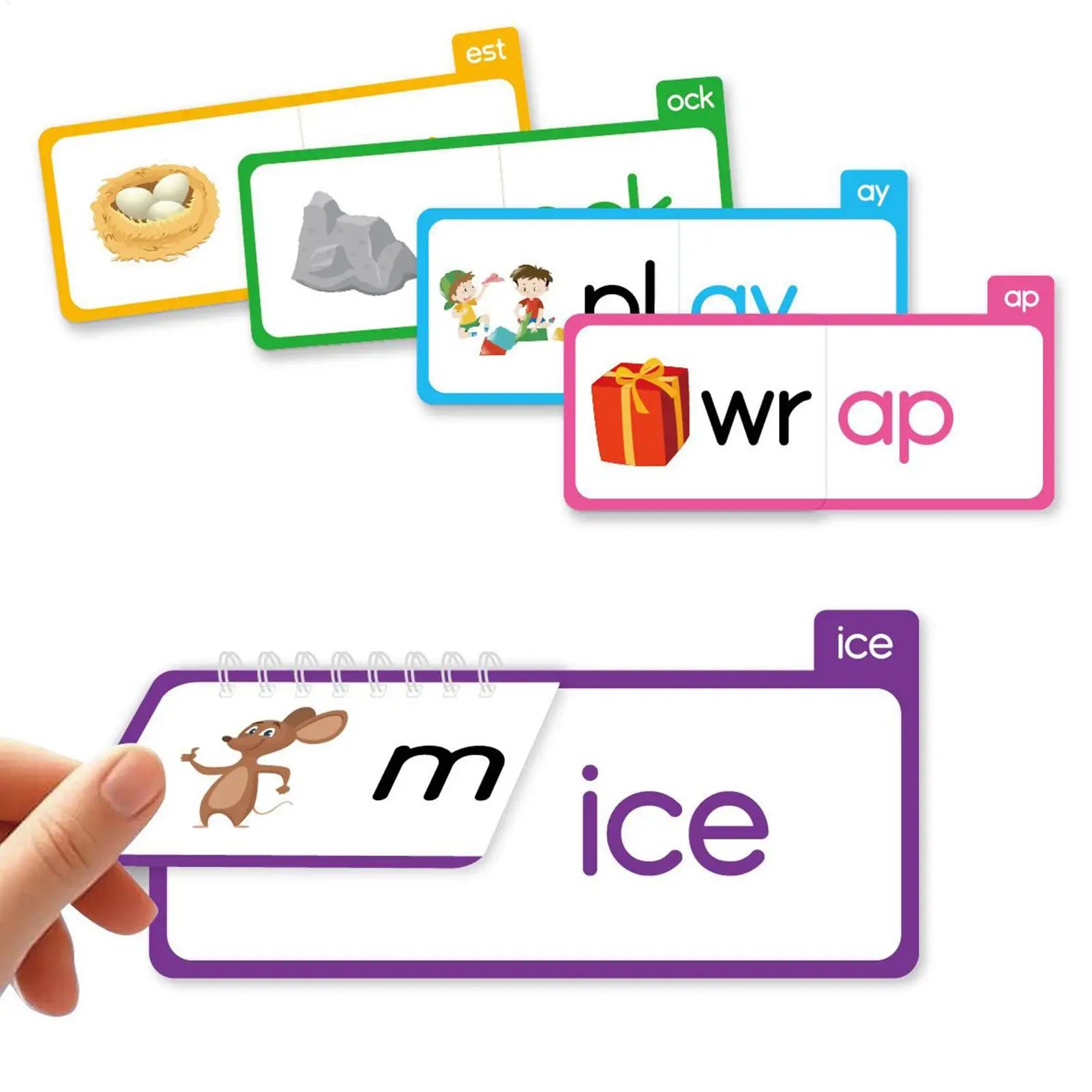 Phonics Word Family Build Book Spelling Improvement Supplies Read And Rhyme Books For Kids Boys Girls Kindergarten Preschoolers Zpaxo