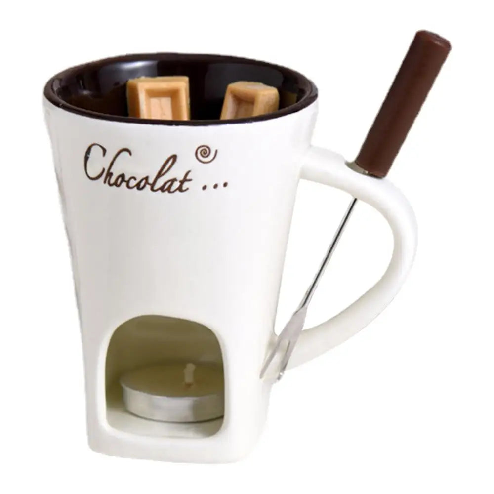 Fashion Fondue Mug Personal Mini Pots Chocolate Cheese Maker Zpaxo White United States
