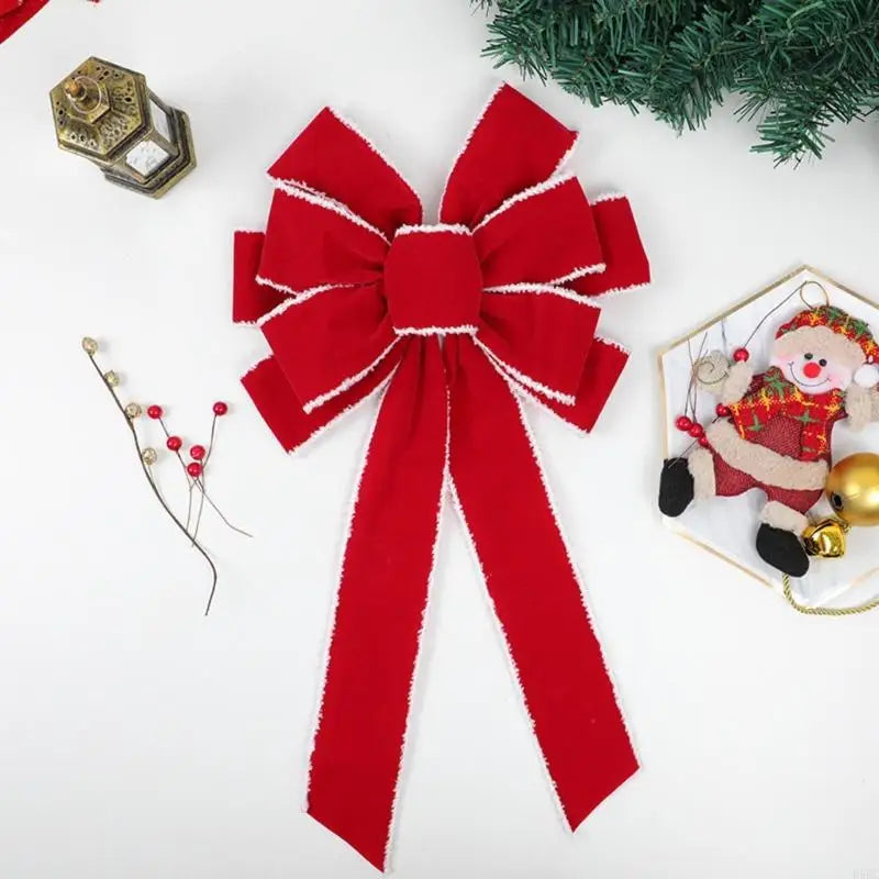 Durable Red Christmas Ribbon Loop Design Decoration Crafting Accessory