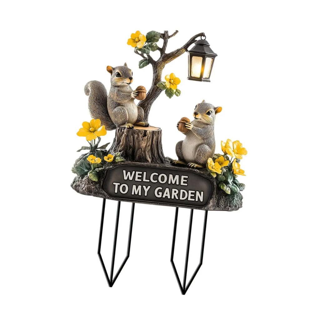 Cute Squirrel Decorative Garden Stake Acrylic Ornament Backyard Patio Zpaxo