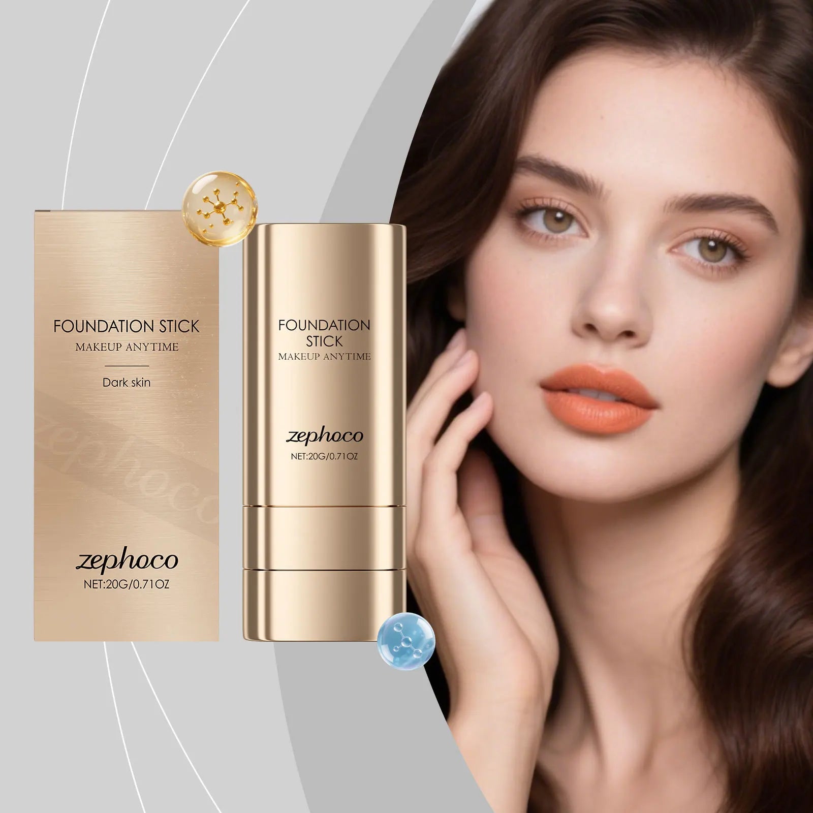 2-in-1 Foundation Stick Uneven Skin Tone Lightweight Adherent Zpaxo