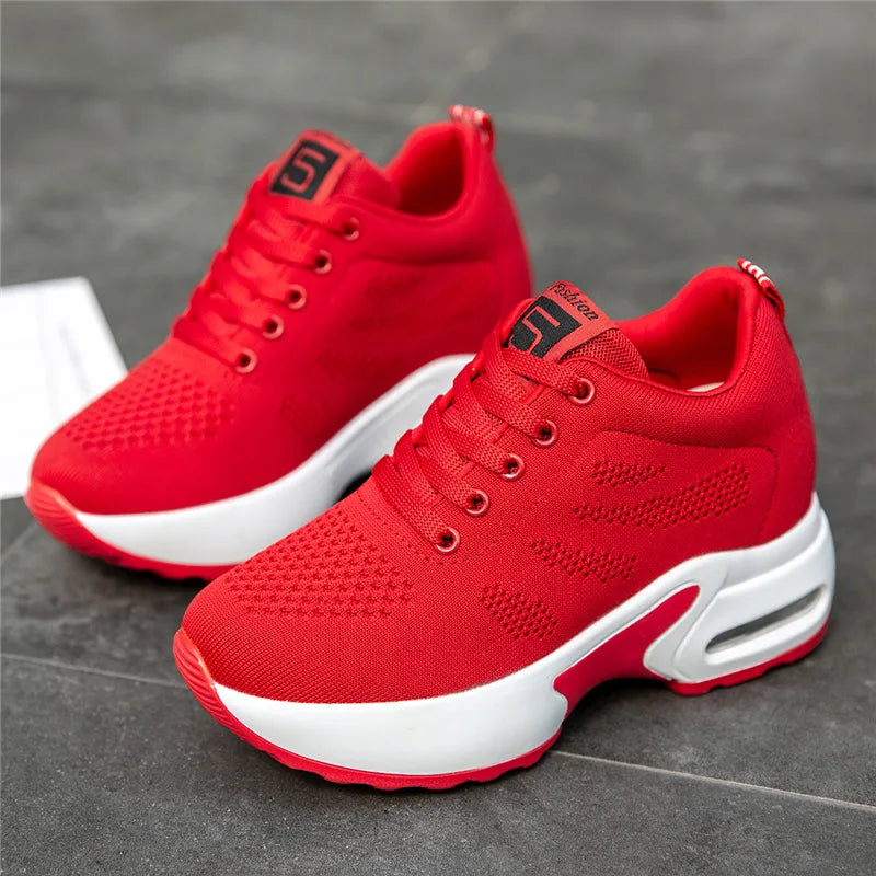 Women's Platform Mesh Breathable Sneakers Womens Spring Casual Wedge Zpaxo