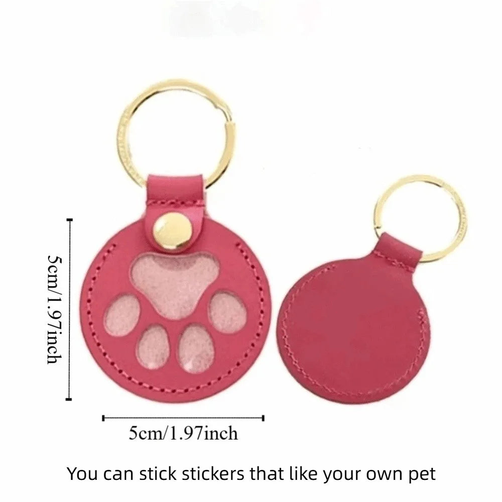 Cat Dog Claw Pet Hair Storage Bag Puppy PU Leather Pet Hair Keychain DIY Handmade Memorial Dogs Paw Pendant Hanging Accessory Zpaxo