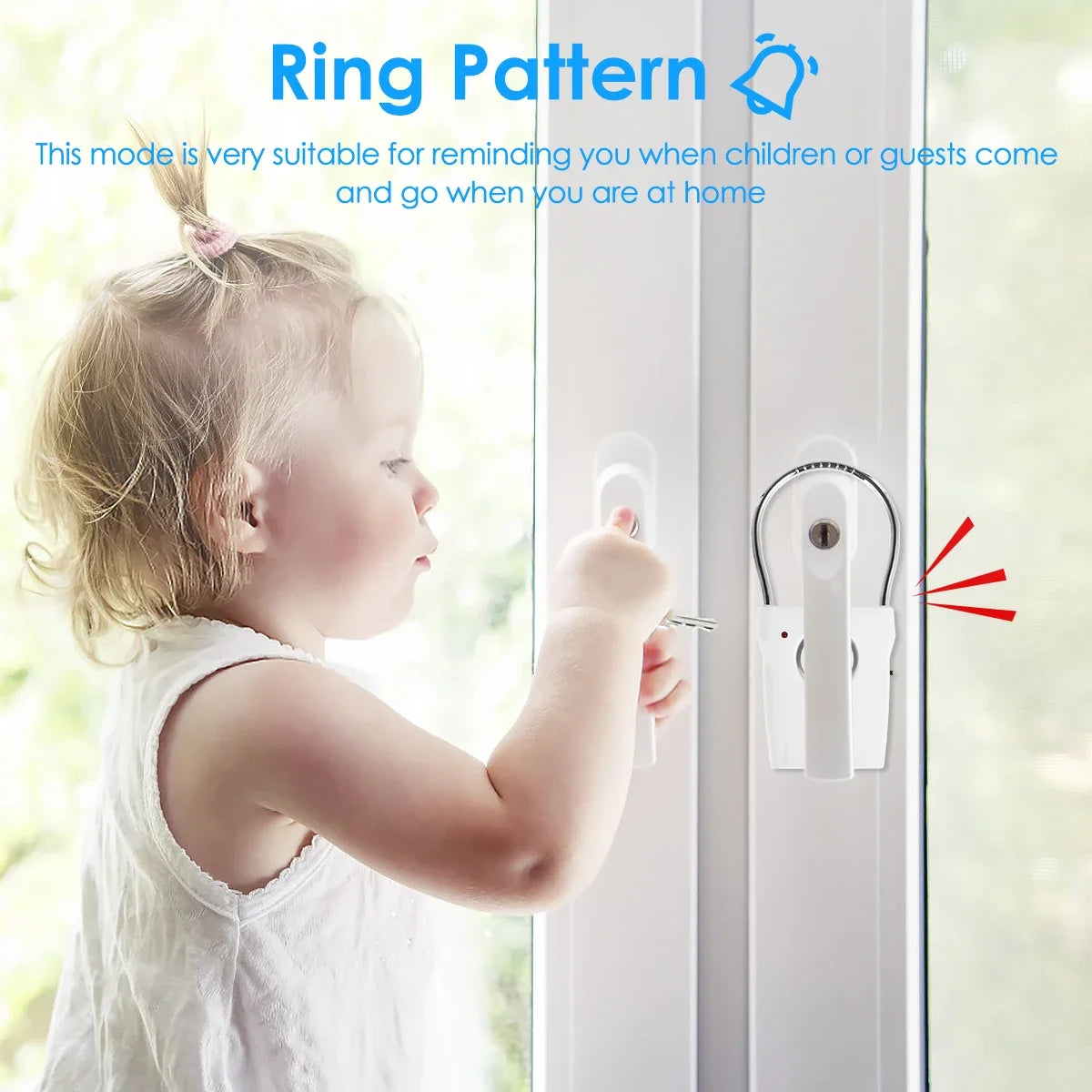 Smart Door Handle Alarm 110dB Security Adjustable Settings Portable Zpaxo