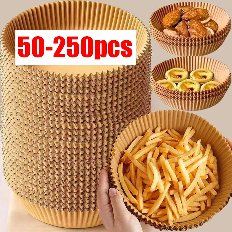 Air Fryer Disposable Parchment Liners – Round, Non-Stick, 50-250pk