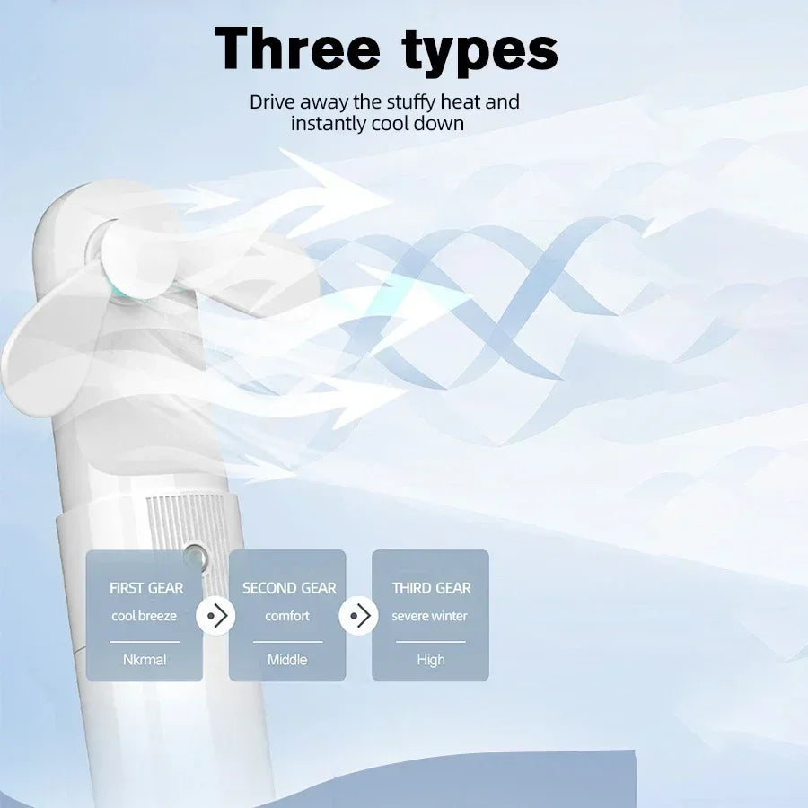 Mini Portable USB Rechargeable Handheld Fan – 2000mAh Battery Portable Handheld Fan Zpaxo
