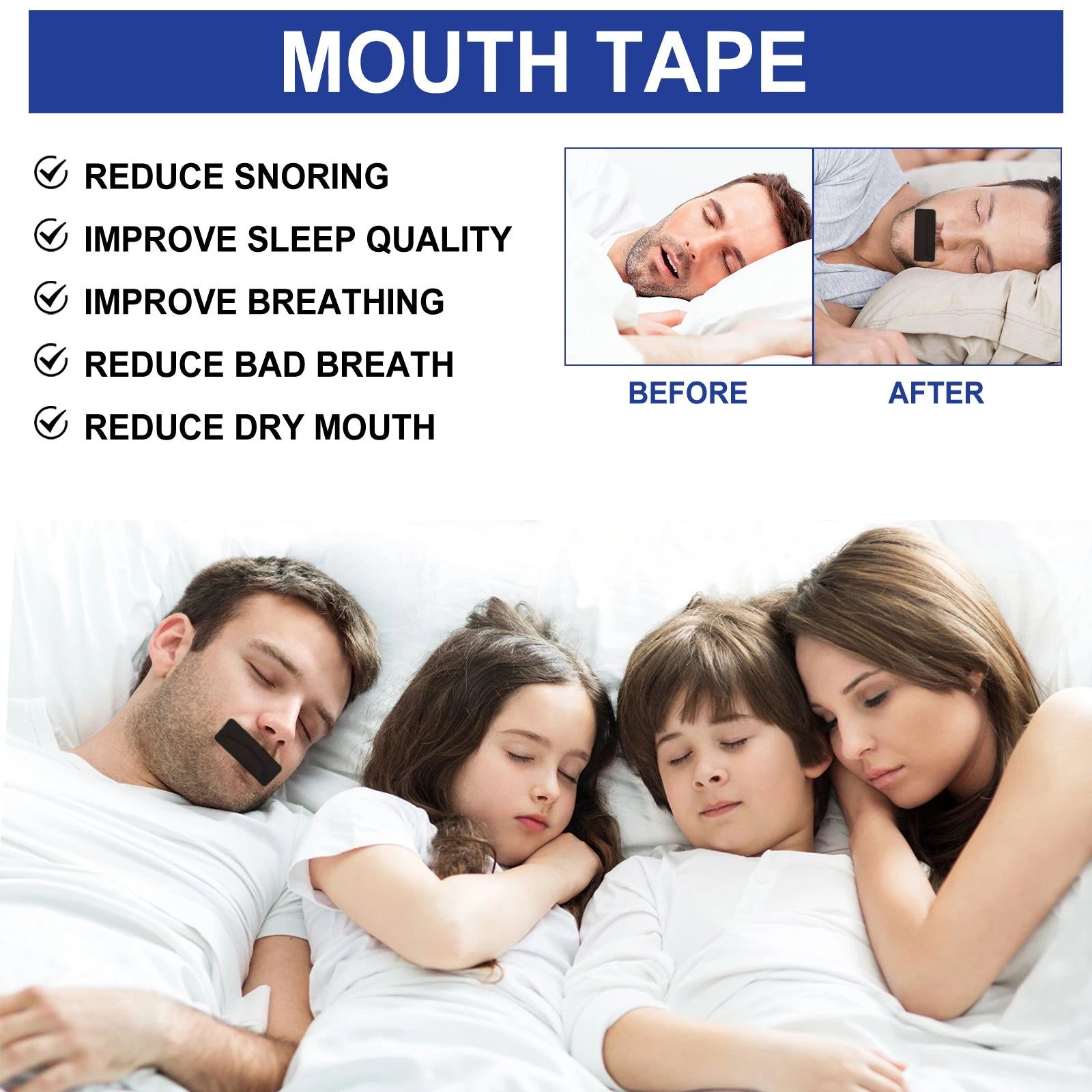 Anti Snoring Mouth Tape – 30 Sleep Strips for Nose Breathing Anti Snoring Sleep Strip Zpaxo