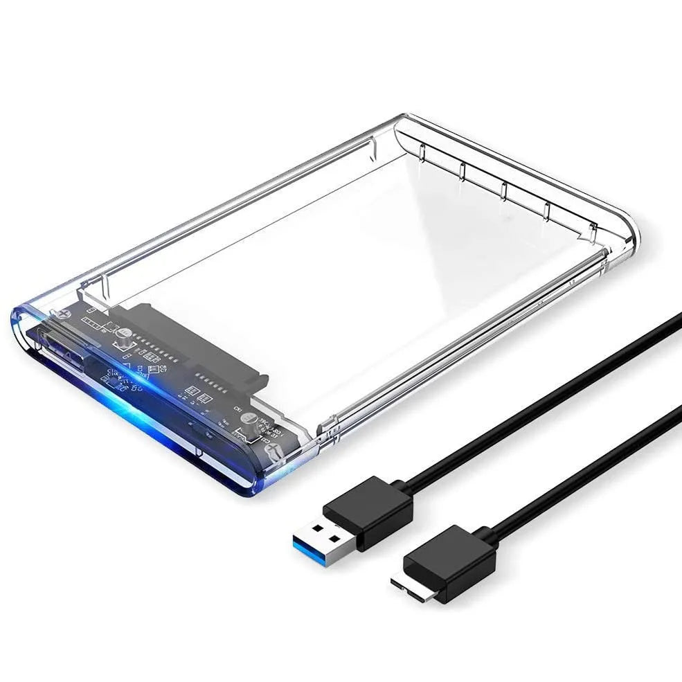 USB 3.0 External Hard Drive Enclosure 2.5 inch SATA to USB3.0 UASP Clear Portable Hard Drive Case 2T HDD Tool-Free Transparent Zpaxo Default Title