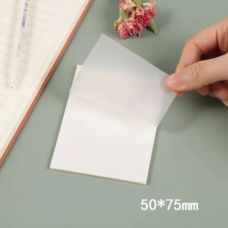 Transparent Waterproof Sticky Note Pads – 50–250 Sheets