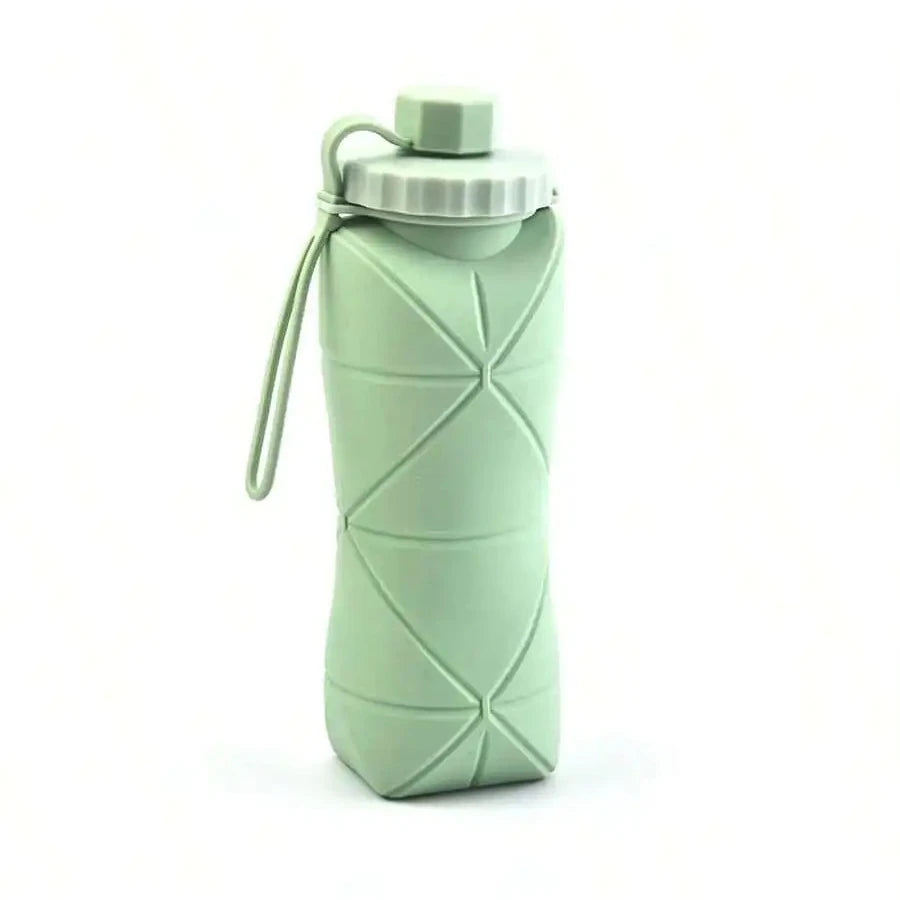 1Pc 600mlLarge Collapsible Silicone Cup-Portable Travel Water Bottle for Outdoor, Food-Grade with Fresh Colors, Foldable Design Zpaxo