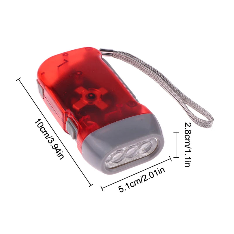 Hand-Crank Dynamo LED Flashlight – Battery-Free Mini Torch Hand-Crank Flashlight Zpaxo