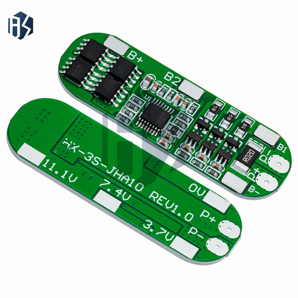 1PCS 3S 10A 12V Lithium Battery Charger Protection Board Module for 3pcs 18650 Li-ion Battery Cell Charging BMS 11.1V 12.6V NEW Zpaxo