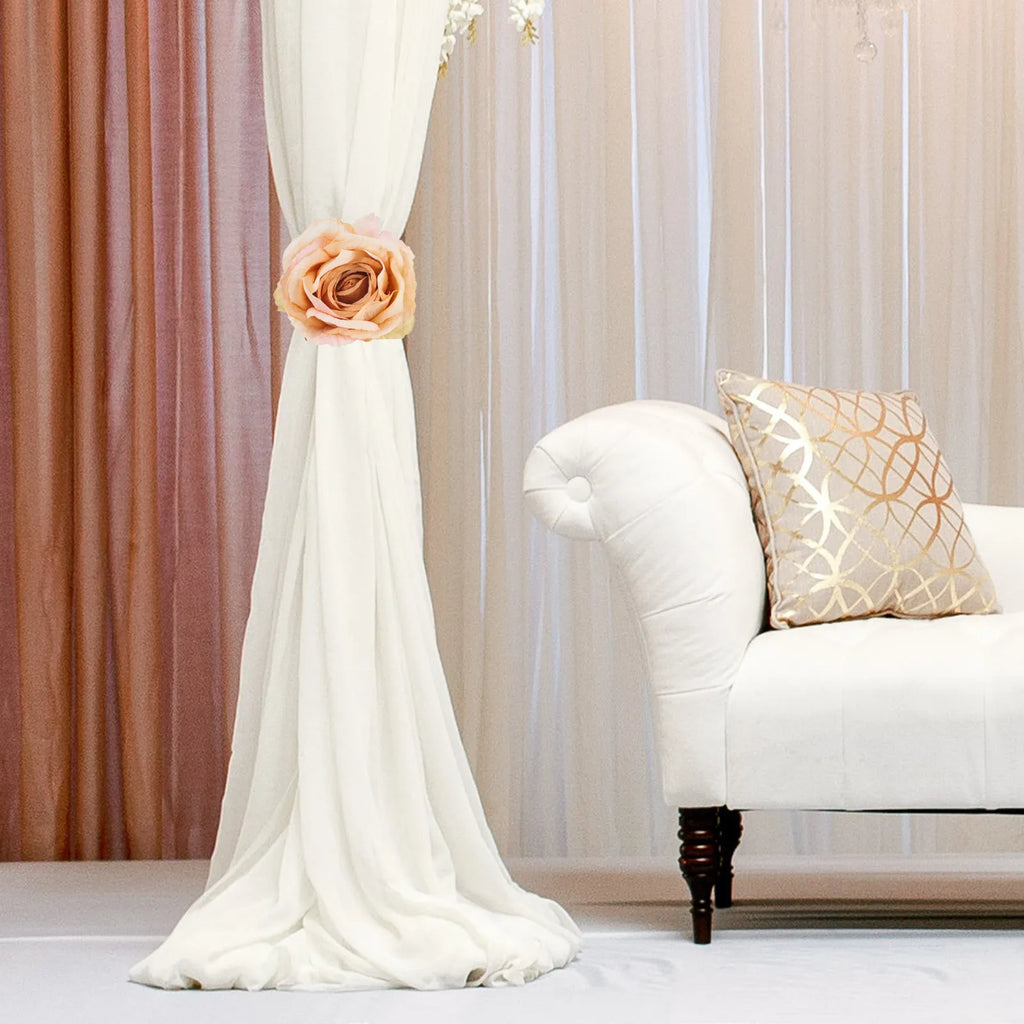 Delicate Flower Curtain Tieback Clips Compact No-drill Design Thin