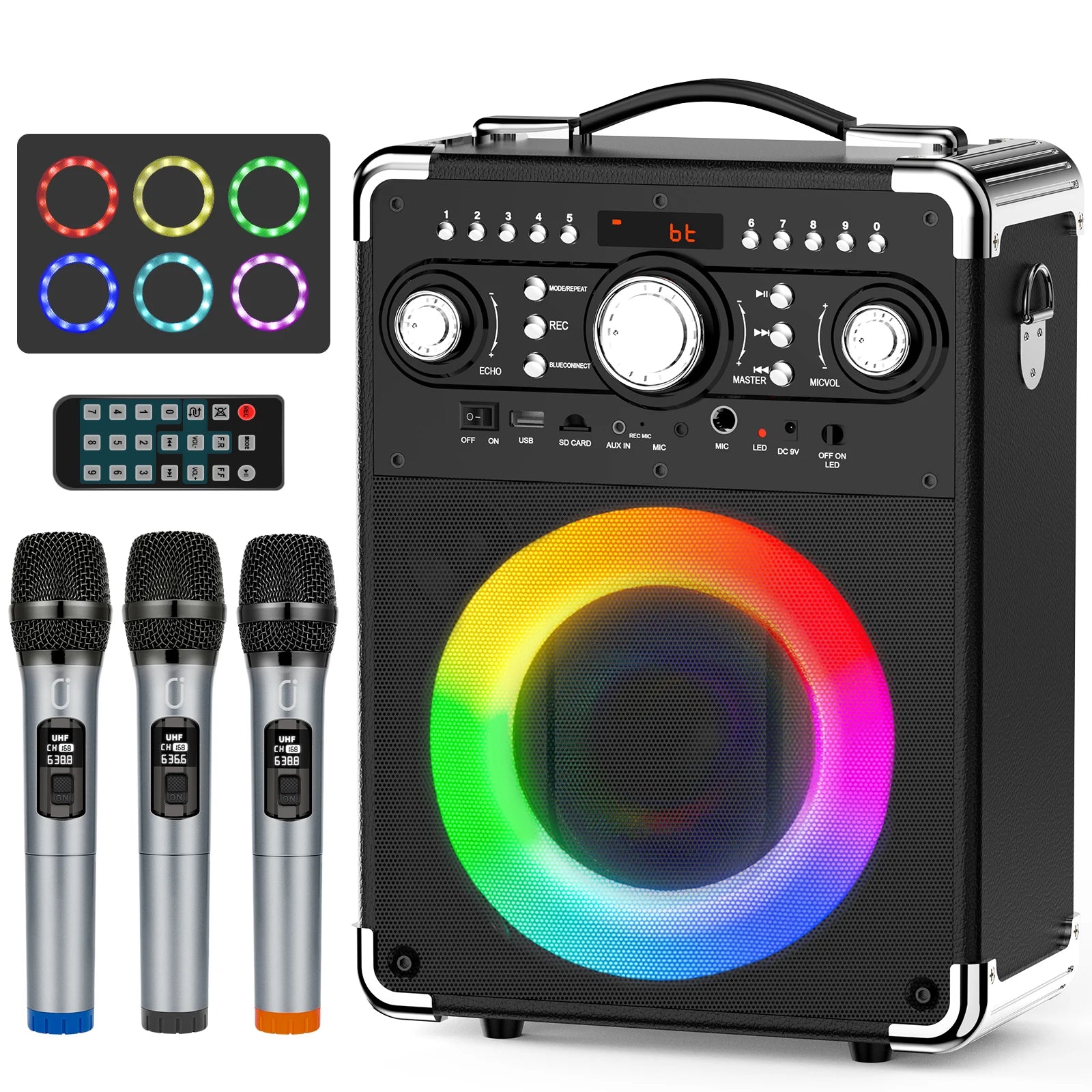 S8-T Kara Ok 3 Microphones Portable Bluetooth 5 Speaker Suitable