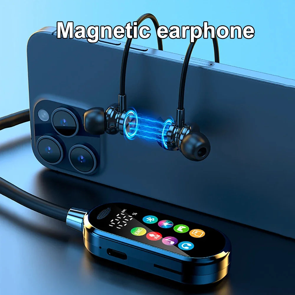 KEBIDUMEI Bluetooth 5 4 Earphones Neckband Headphones Screen Wireless