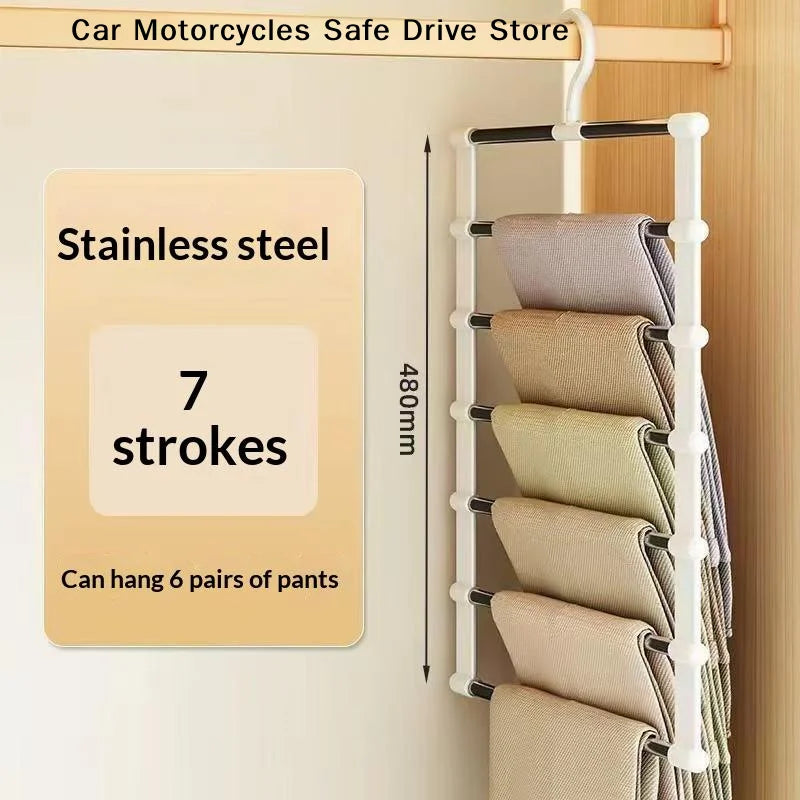 1 Multi-layer Pants Hanger Space Saving Closet Organizer Foldable