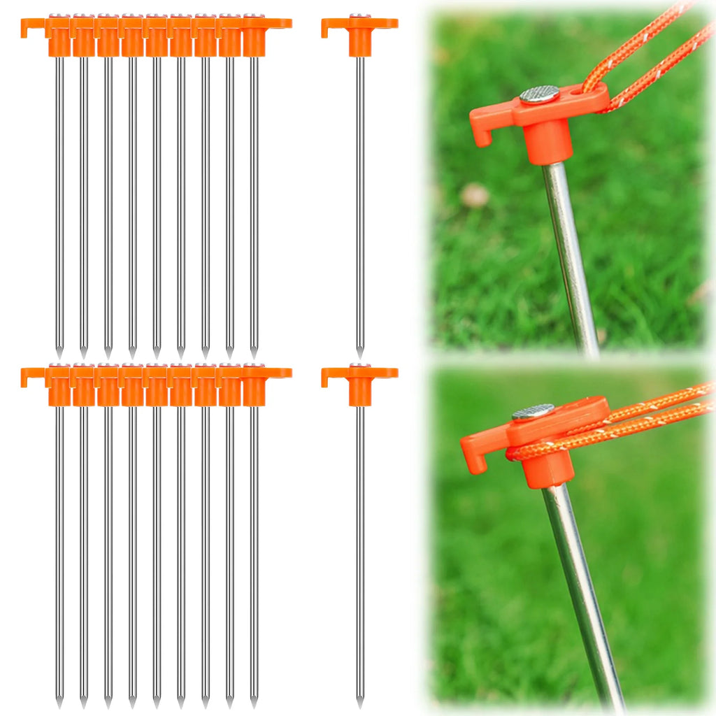 T-shaped Tent Stakes Non-slip Rust-proof Steel Canopy Anchors