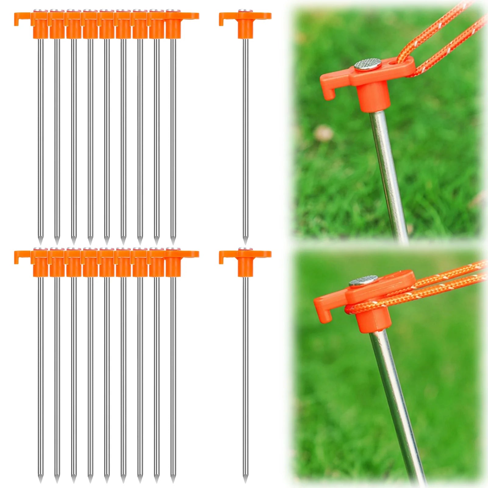 T-shaped Tent Stakes Non-slip Rust-proof Steel Canopy Anchors