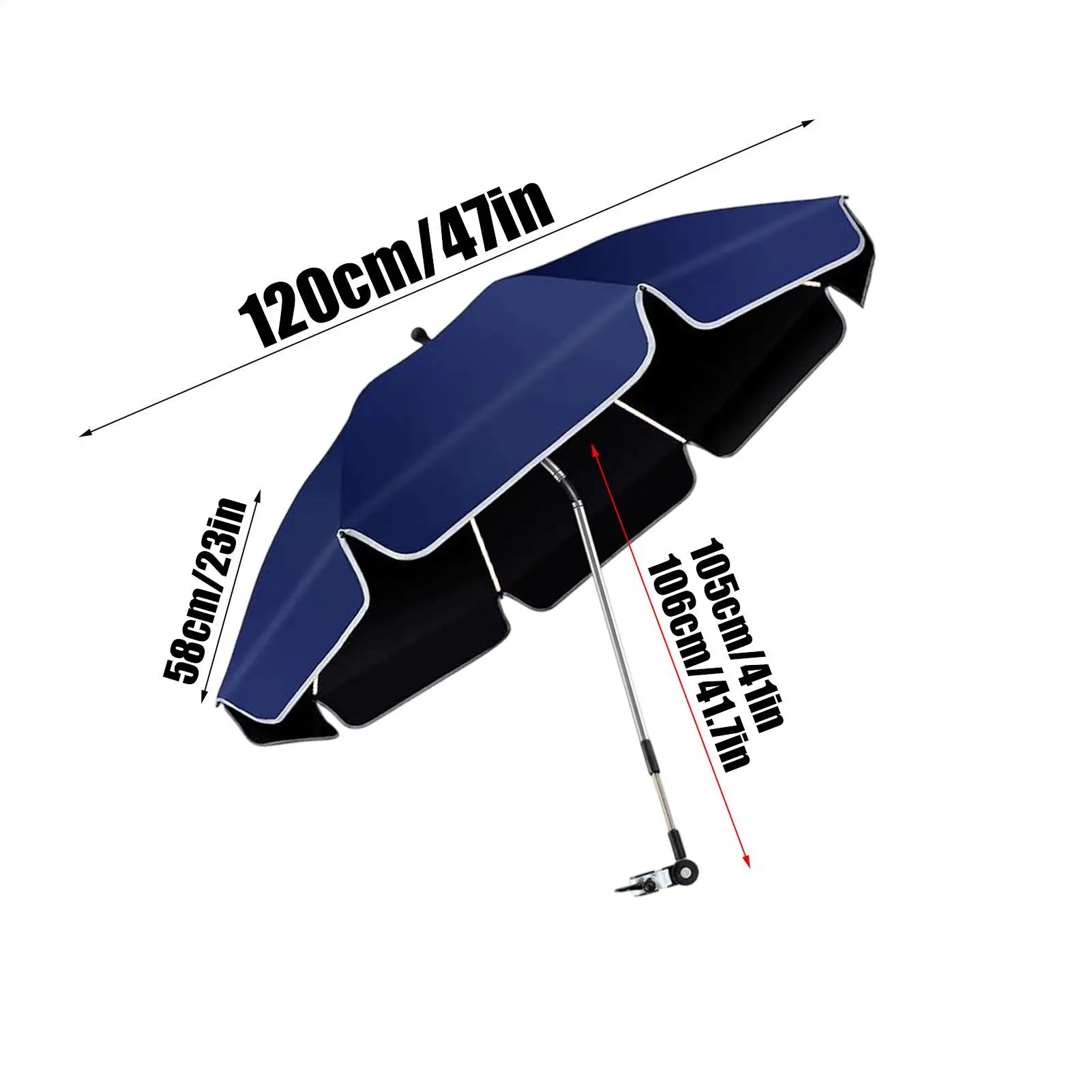 Umbrella For Chairs With Clamp 360 Adjustable UV Protection Clip On Shade Chair Railing Clamp Umbrella For Outdoor Camping Beach Zpaxo