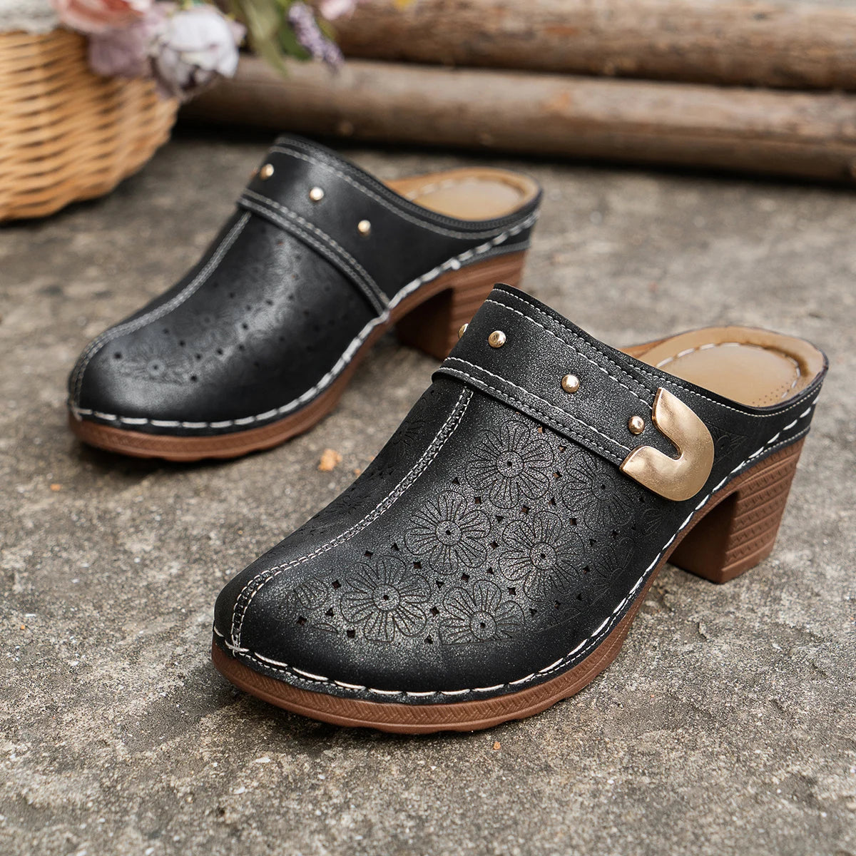 Women Slippers Chunky Heels Platform Sandals Height Increase Lady Zpaxo