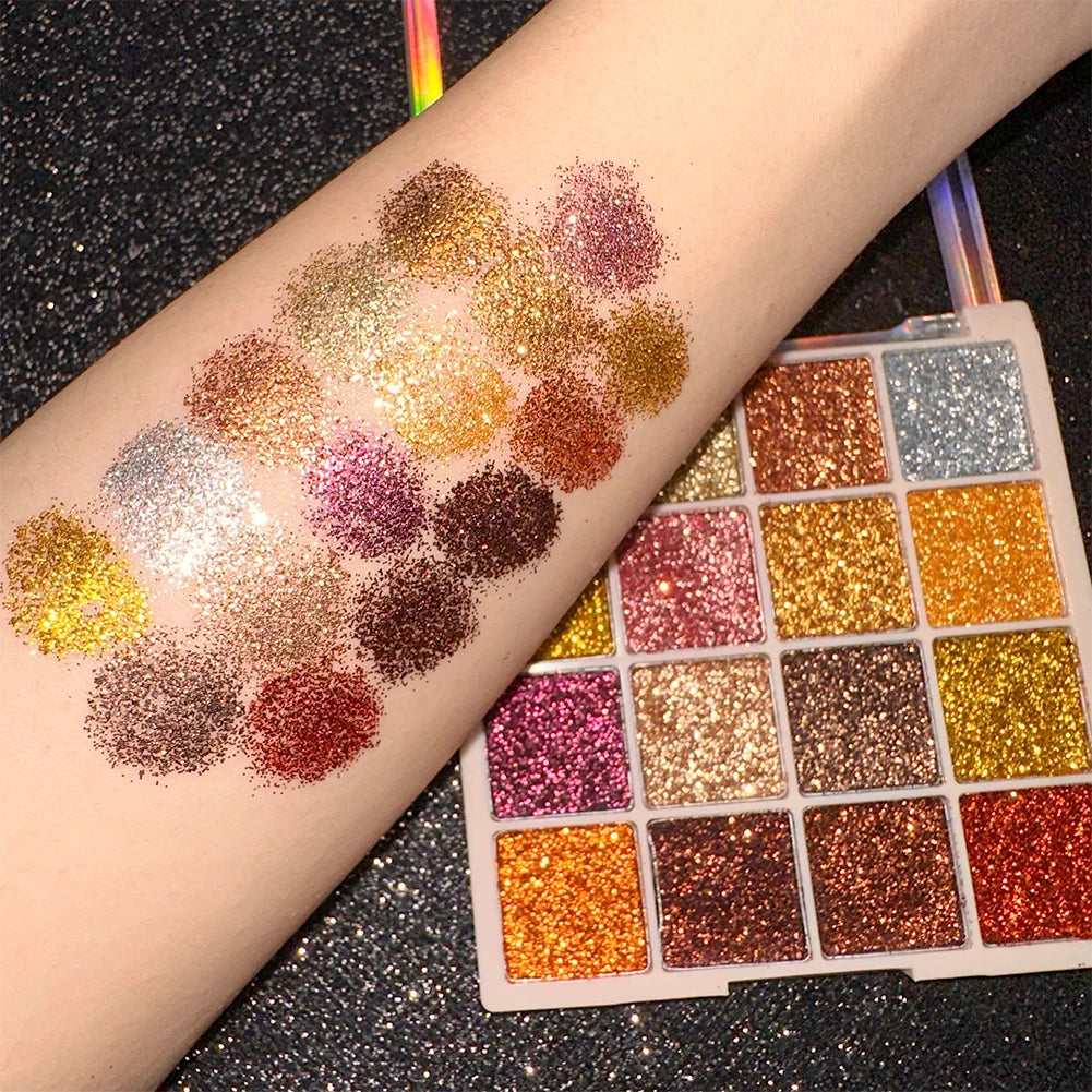 16 Pearlescent Eyeshadow Palette Eye Shadow Matte Glitter Multicolor Zpaxo