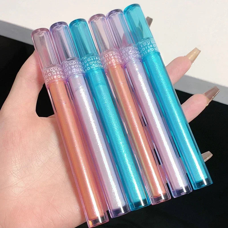 Glitter Highlighter Liquid Eyeshadow Shimmer Sequins Glitter Pearlescent Lying Silkworm Liquid High Gloss Eye Shadow Cosmetics Zpaxo