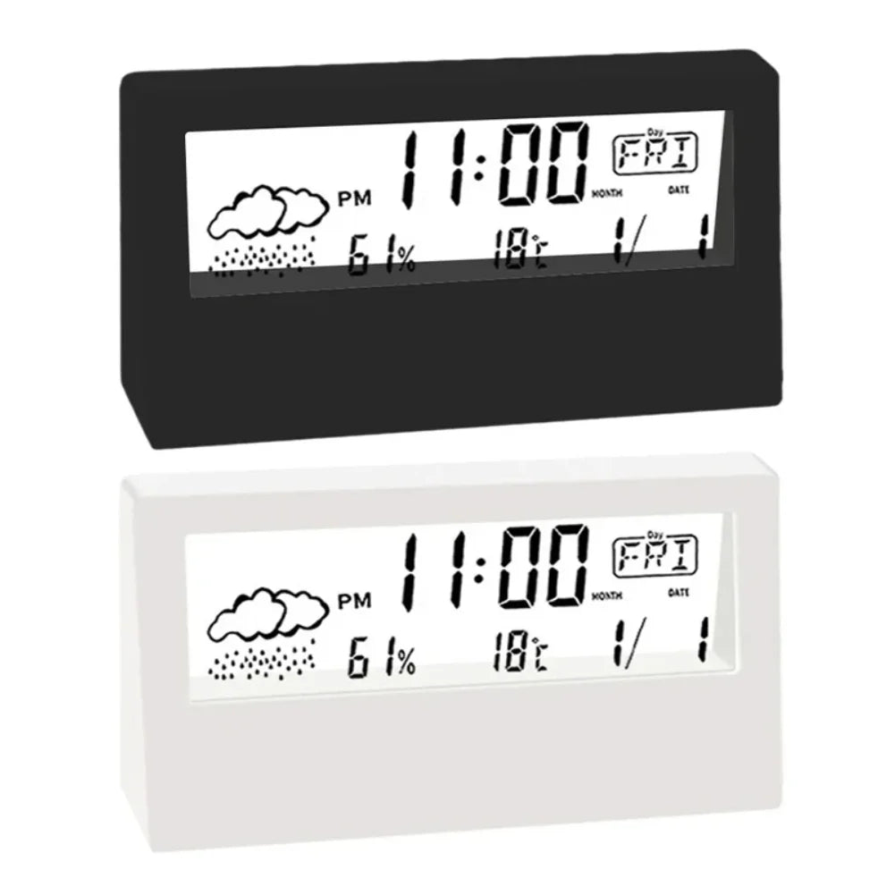 LED Thermometer Thermo-Hygrometer Multifunction Electronic Clock Temperature Humidity Meter Weather Station for Home With Alarm Zpaxo