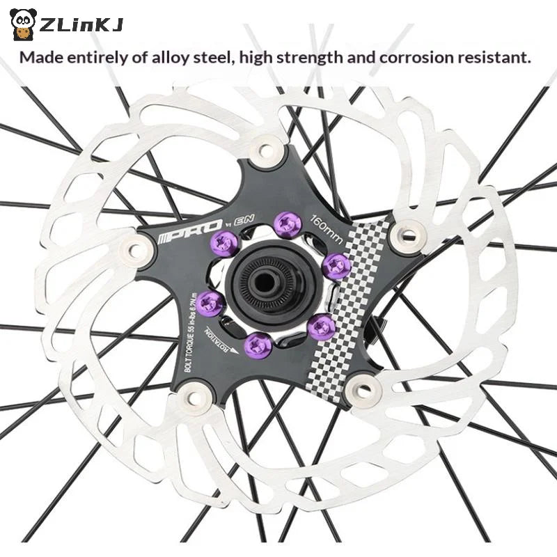 Bicycle Disc Brake Rotor T25 Red Blue Green Purple Gold Plating Zpaxo