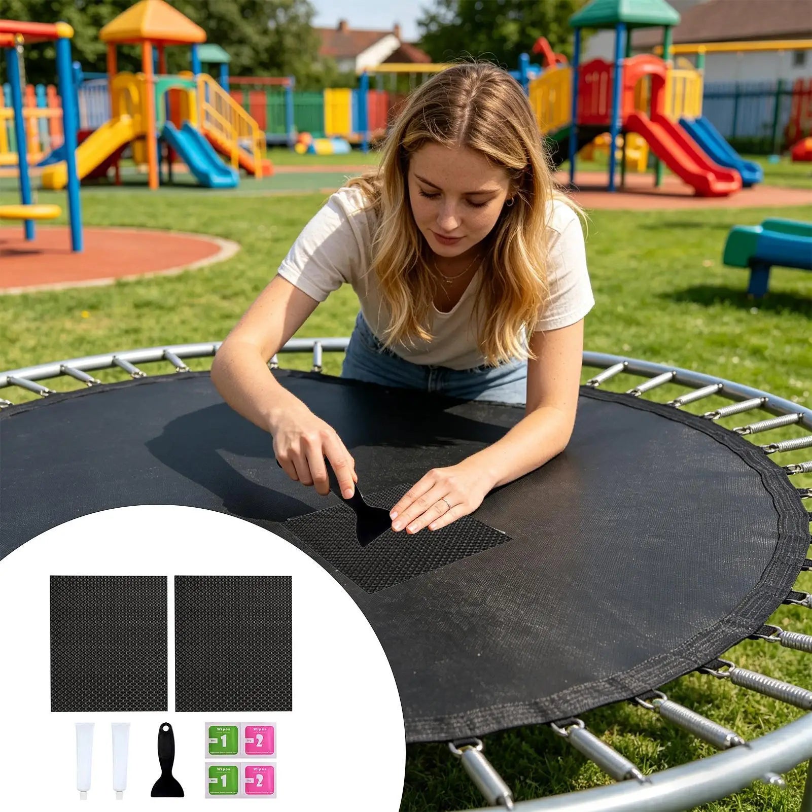 Trampoline Patch Repair Cuttable All Weather Secure Mat Hole Tear