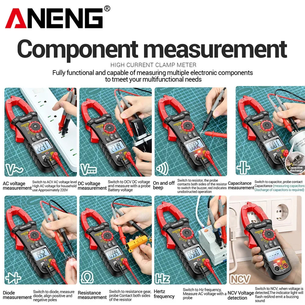 Digital Clamp Multimeter ANENG CM83 Tester 4000 Count AC DC Current